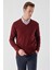 Erkek Koyu Bordo Basic V Yaka Dynamic Fit Rahat Kesim Triko 3