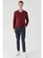 Erkek Koyu Bordo Basic V Yaka Dynamic Fit Rahat Kesim Triko 5