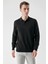 Erkek Siyah Basic Polo Yaka Dynamic Fit Rahat Kesim Triko 1