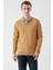 Erkek Camel Basic V Yaka Dynamic Fit Rahat Kesim Triko 2
