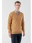 Erkek Camel Basic V Yaka Dynamic Fit Rahat Kesim Triko 3