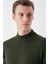 Erkek Haki Basic Yarım Balıkçı Yaka Dynamic Fit Rahat Kesim Triko 4