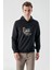 Erkek Siyah Trend Kapüşonlu Sweat-Shirt 2