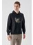 Erkek Siyah Trend Kapüşonlu Sweat-Shirt 3