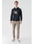 Erkek Siyah Trend Kapüşonlu Sweat-Shirt 5