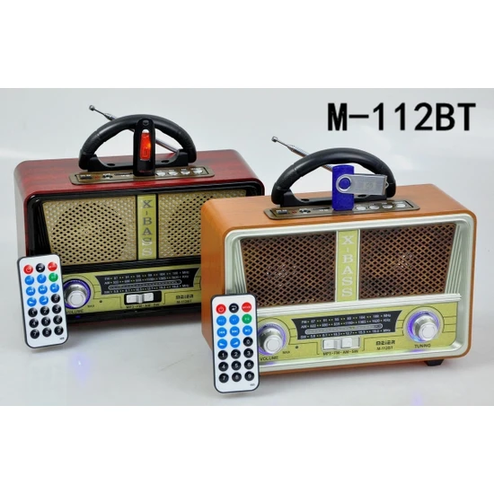 Tastech Meier M-112BT Nostaljik Ahşap Retro Radyo Bluetooth Fm Sd Aux U