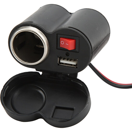Hobimtek Motosiklet Çakmaklık Şarj Cihazı 12 Volt USB Şarj Soketi Su Geçirmez