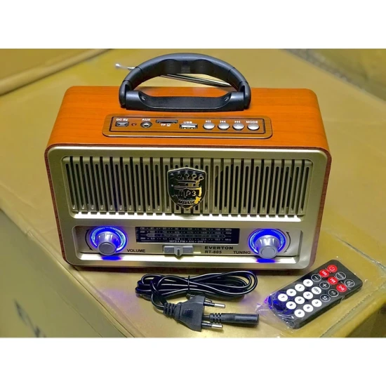Everton RT-805 Bluetooth, Usb/sd/aux/fm 3 Band Radyo Nostalji Müzik Kutusu Büyük Boy 993