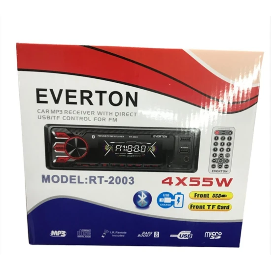 Everton RT-2003 Çift Usb'li Usb-Sd-Fm-Aux- Bluetooth Oto Teyp 4X55 Watt