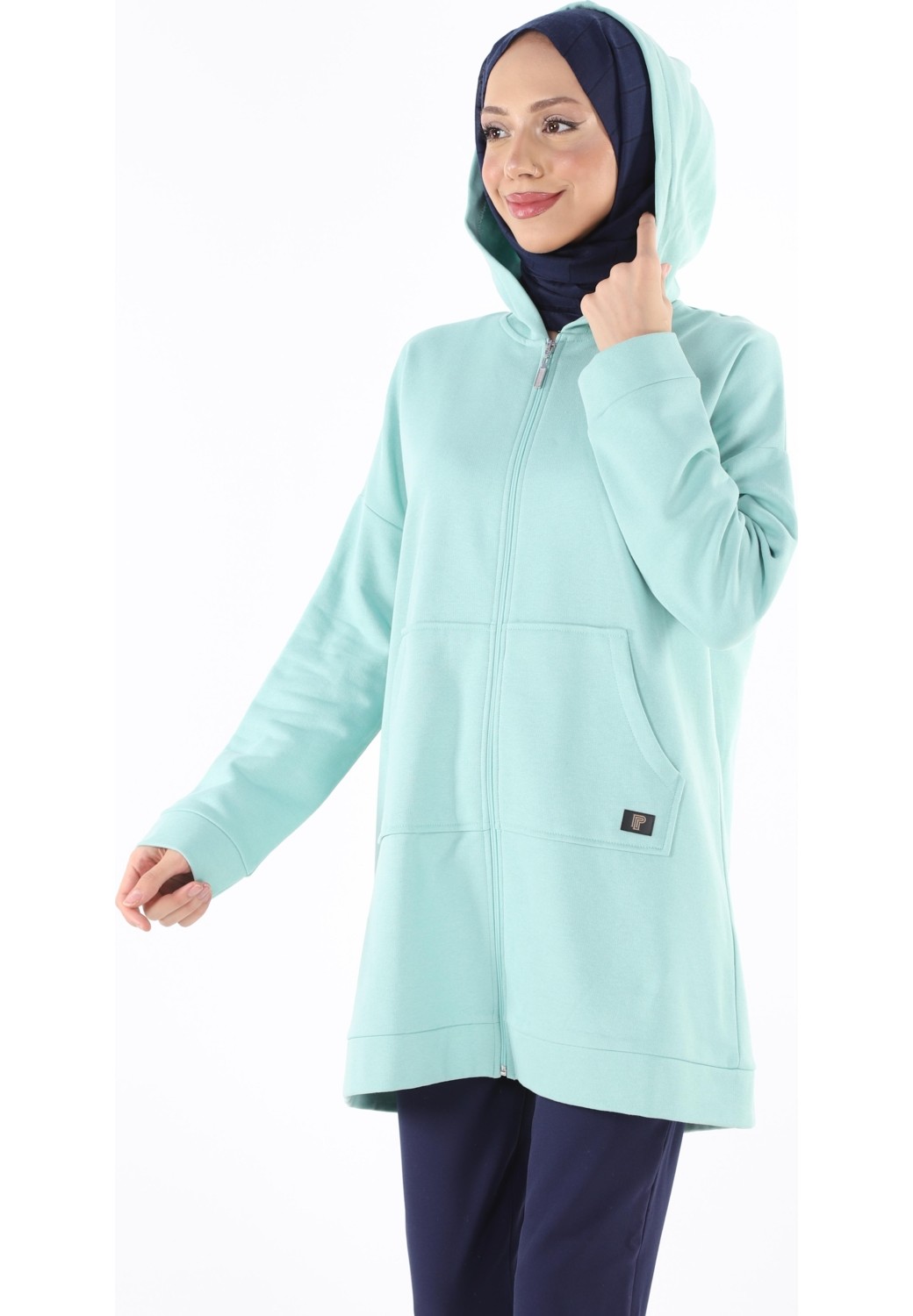 Plistre 1929_Fermuarlı Tesettür Sweatshirt görsel 4