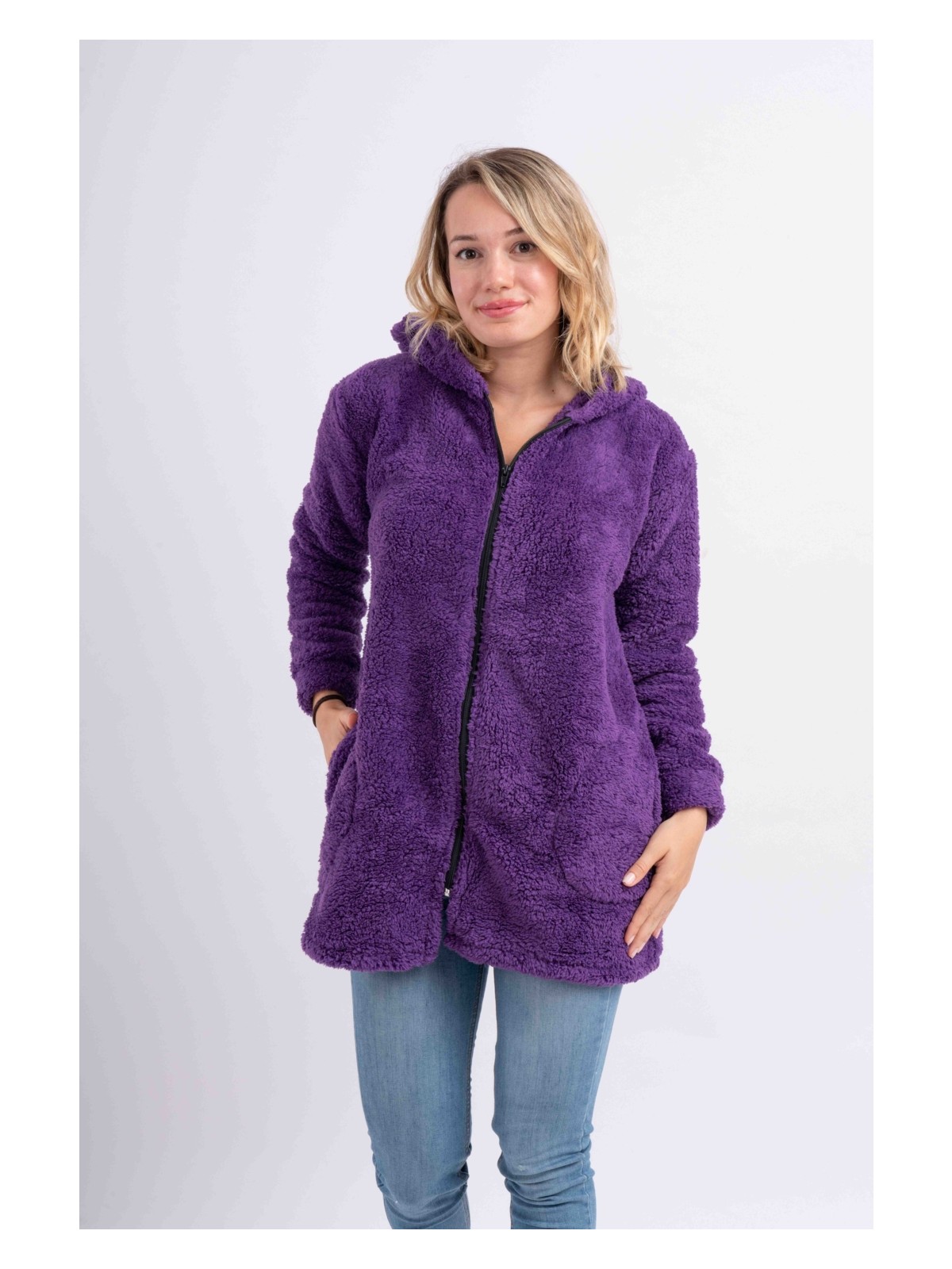 Sweet's Collection Sweet'S Collection Uzun Tunik Welsoft Peluş Ceket - Görsel 4