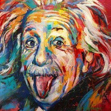 Guwwen Canvas Albert Einstein Sayılarla Boyama Seti  Kasnaklı  100 x 140 cm