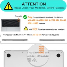 Jingyi MacBook Pro 14 Inç Kılıf ile Uyumlu 2023 2022 2021 Sürüm M3 A2918 A2992 M2 A2779 M1 A2442 Pro Max Çip Plastik Sert Kılıf (Yurt Dışından)