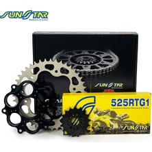 Sunstar Zincir Dişli Seti Ducatı Hypermotard / Evo / Sp (1100 Cc) (2007-2009) / Zincir : 525RTG1 (GOLD)-104 / Dişli: (15T) - Jt (42T)