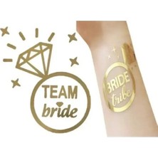 Booddie Bride Team ,Bride & Bekarlığa Veda Partisi Geçici Dövme Gold 10 Adet