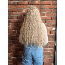 Peruk Market Fiber Sentetik Kabarık Dalgalı Yarım Ay + 2 Yan Çıt Çıt -85