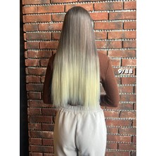 Peruk Market Fiber Sentetik Düz Yarım Ay + 2 Yan Çıt Çıt - 988