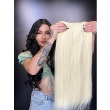 Peruk Market Düz Yarım Ay + 2 Yan Çıt Çıt - Sıcak Kahverengi