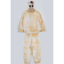 Luess Unisex Çocuk Batik Desenli 3 Iplik Şardonsuz Eşofman Takımı