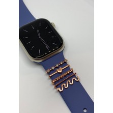 Ledoren Apple Watch Uyumlu Saat Kordon Aksesuarı Charm Set Tüm Seri Kordonlara Uyumlu Kordon Süsü