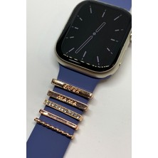 Ledoren Apple Watch Uyumlu Saat Kordon Aksesuarı Charm Set Tüm Seri Kordonlara Uyumlu Kordon Süsü