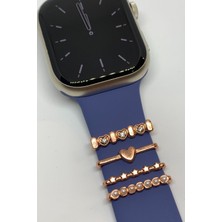 Ledoren Apple Watch Uyumlu Saat Kordon Aksesuarı Charm Set Tüm Seri Kordonlara Uyumlu Kordon Süsü