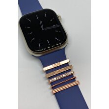 Ledoren Apple Watch Uyumlu Saat Kordon Aksesuarı Charm Set Tüm Seri Kordonlara Uyumlu Kordon Süsü