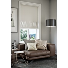 Perdea Lazer Kesim Mat Stor Perde Ekru PLZ-3002