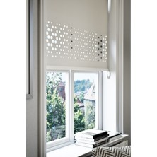 Perdea Lazer Kesim Mat Stor Perde Ekru PLZ-3002