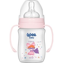 Wee Baby Klasik Plus Geniş Ağızlı Kulplu PP Biberon 150 ml Pembe