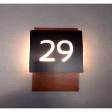Yönline Wooden Serisi Ahşap Görünümlü Işıklı Otel Numarası