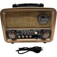 Ataşbey RT-827 Orta Boy Güneş Enerjili Bluetooth, Nostalji , Fm/am/sw 3 Band Radyo ,usb, Sd ,aux Mp3 Player