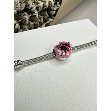 Ni Aksesuar Gümüş S925 Damgalı Ilk Isırıkta Aşk Pembe Donut Charm