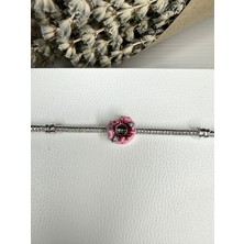 Ni Aksesuar Gümüş S925 Damgalı Ilk Isırıkta Aşk Pembe Donut Charm