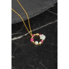 Byes 925 Ayar Gümüş Manolya Bahçesi Kolye