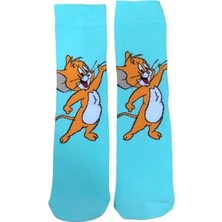 Al Bi 90Lık Tom&jerry Çizgi Film Jerry Karakter Desenli Pamuklu Çorap Unisex