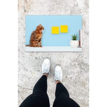 Stok Shop Dijital Baskı Yeşil Dış ve Iç Mekan Doğal Taş Desen Kapı Önü Paspası