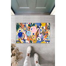 Dış ve Iç Mekan Çok Renkli Kapı Önü Paspası Modern Desen Paspas