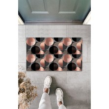 Çok Amaçlı Dijital Baskı Pembe Daire Dış ve Iç Mekan Kapı Paspası