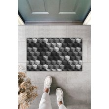 Stok Shop Dijital Baskı Yeşil Dış ve Iç Mekan Doğal Taş Desen Kapı Önü Paspası