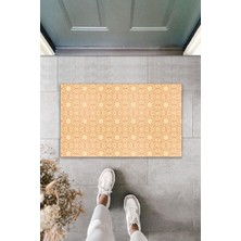 Stok Shop Çok Amaçlı Dekoratif Dijital Baskı Pudra Daire Motif Dış Mekan Paspas