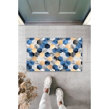 Çok Amaçlı Dijital Baskı Mavi Petek Dış ve Iç Mekan Kapı Paspası