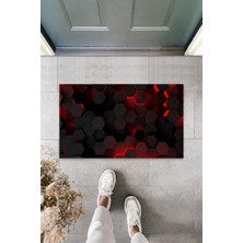 Dijital Baskı Yeşil Dış ve Iç Mekan Doğal Taş Desen Kapı Önü Paspası