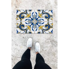 Dijital Baskı Renkli Dış ve Iç Mekan Çini Desen Kapı Önü Paspası