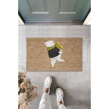 Dijital Baskı Yeşil Dış ve Iç Mekan Doğal Taş Desen Kapı Önü Paspası