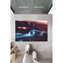 Stok Shop Dijital Baskı Yeşil Dış ve Iç Mekan Doğal Taş Desen Kapı Önü Paspası