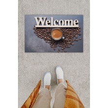 Dijital Baskı Yeşil Dış ve Iç Mekan Doğal Taş Desen Kapı Önü Paspası