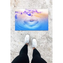 Dijital Baskı Ebruli Dış ve Iç Mekan Damla Desen Kapı Önü Paspası