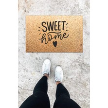 Stok Shop Dijital Baskı Açık Kahve Dış ve Iç Mekan Çatlak Taş Desen Kapı Önü Paspası