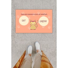 Stok Shop Dijital Baskı Dekoratif Kedi Yavruağzı Kapı Önü Paspası